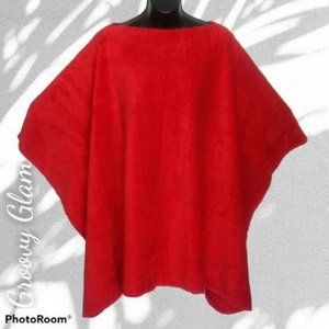 GROOVY GLAM Handmade Red Classic Plush Poncho